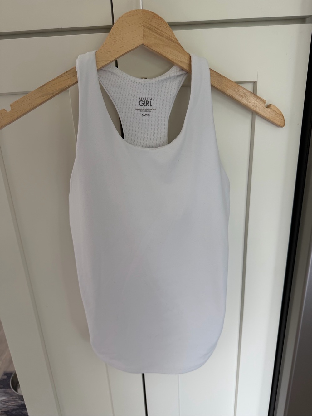 Athleta White Mesh-Back Racer Tank